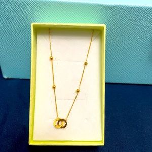 18K Yellow Gold Necklace Tiffany Inspired